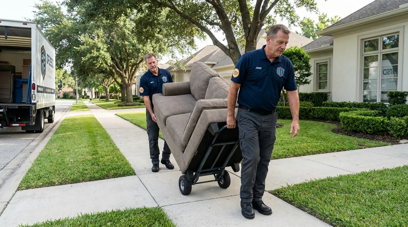 Local residential moving crew loading furniture in Veedersburg, IN